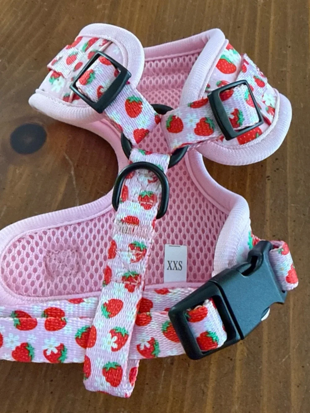 Love & Paws Pink Strawberry Print Kids One-Piece Harness